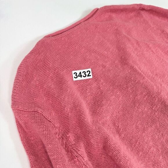 CJ Banks Cardigan Sweater Womens 2X Pink Hemp Blend Knit ARtsy V Neck Grandma - Picture 8 of 8